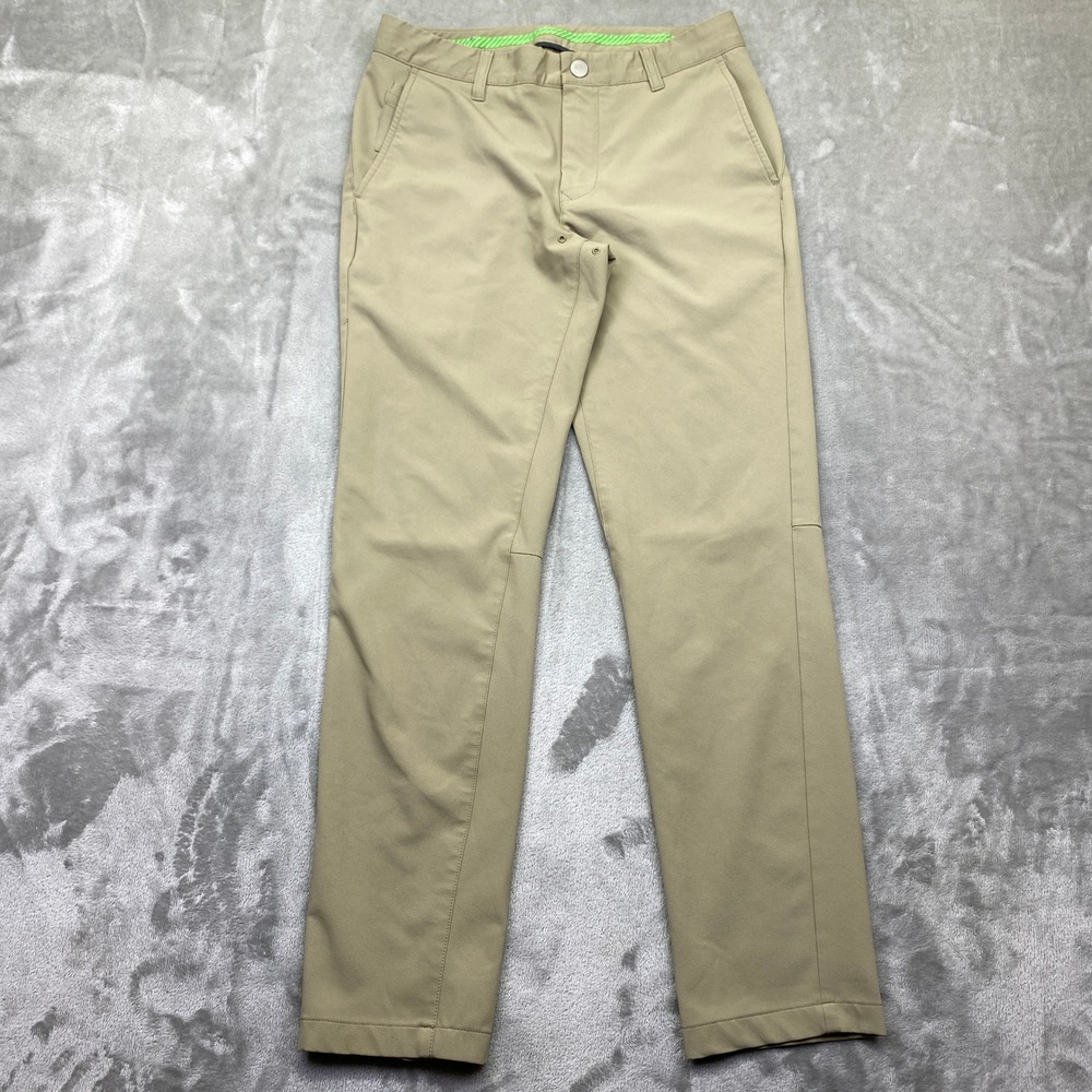 BONOBOS Golf‎ Pants Mens 30 Tailored Flat Front Chino Khaki Performance Stretch